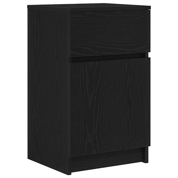 vidaXL Bedside Cabinet Black Engineered wood Standard Bedside Cabinet