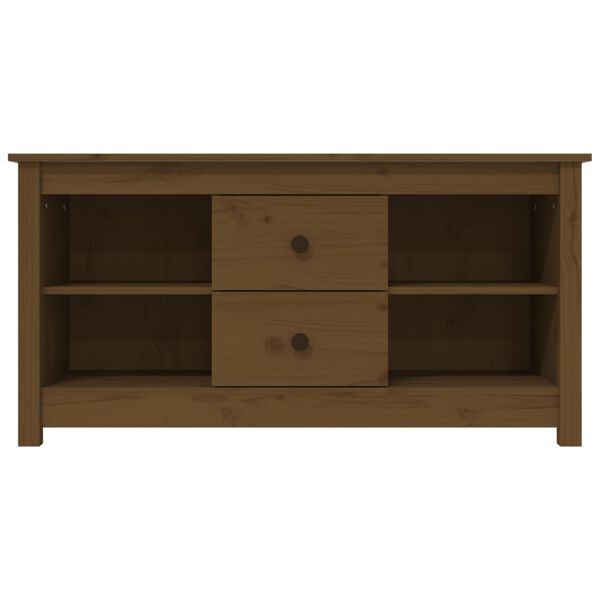 vidaXL TV Cabinet Honey Brown Solid Pine Wood Standard TV Cabinet