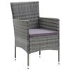 vidaXL Dining Set Grey PE rattan Large Dining Set Rectangular Modern