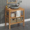vidaXL Vanity Cabinet With Sink Natural Wood and Black