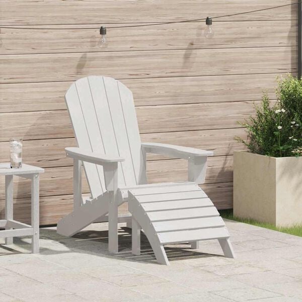 vidaXL Adirondack Chair White 32.28 x 29.13 x 36.22 in HDPE