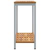 vidaXL Outdoor Table with Shelf Natural and grey 31.5" x 13.8" x 29.5