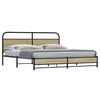vidaXL Bed Frame Sonoma Oak Steel Full Durable Bed Frame Rectangular