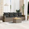 vidaXL Garden Sofa Set Grey PE rattan Large Adjustable Feet