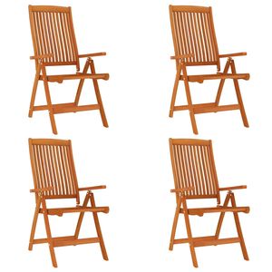 vidaXL Garden Chair Set of 4 Solid Wood Eucalyptus Wood with Oil Finish