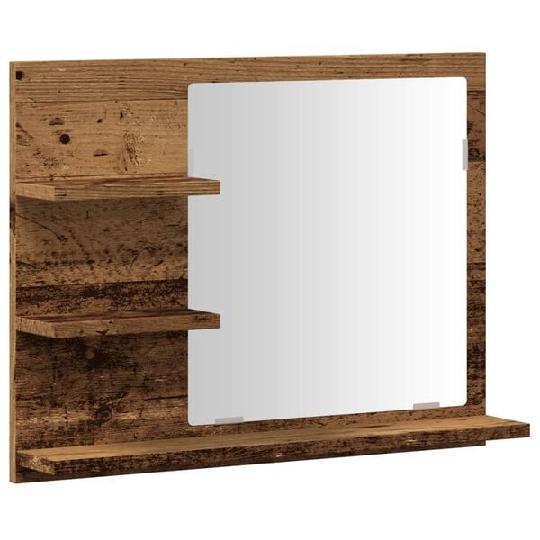 vidaXL Bathroom Mirror Cabinet Old wood Engineered wood, glass