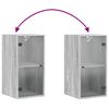 vidaXL Wall Cabinet Grey Sonoma Engineered wood, glass Medium