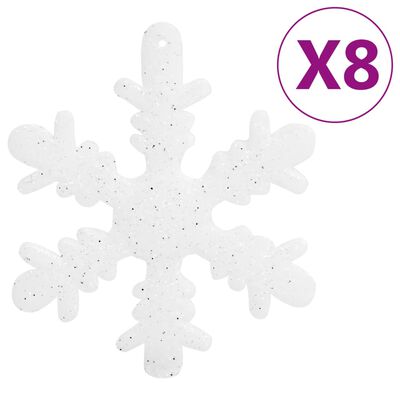 vidaXL 111 Piece Christmas Bauble Set White Polystyrene