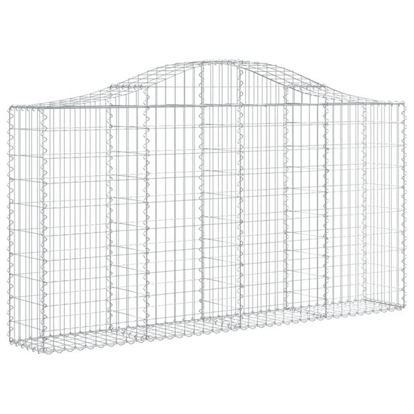 vidaXL Gabion Basket Set of 12 Silver Galvanized iron Large