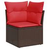 vidaXL 5 Piece Garden Sofa Set with Cushions Brown Poly Rattan