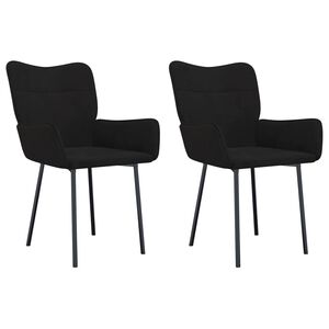 vidaXL Dining Chair Set of 2 Black Velvet (100% polyester), metal, plywood