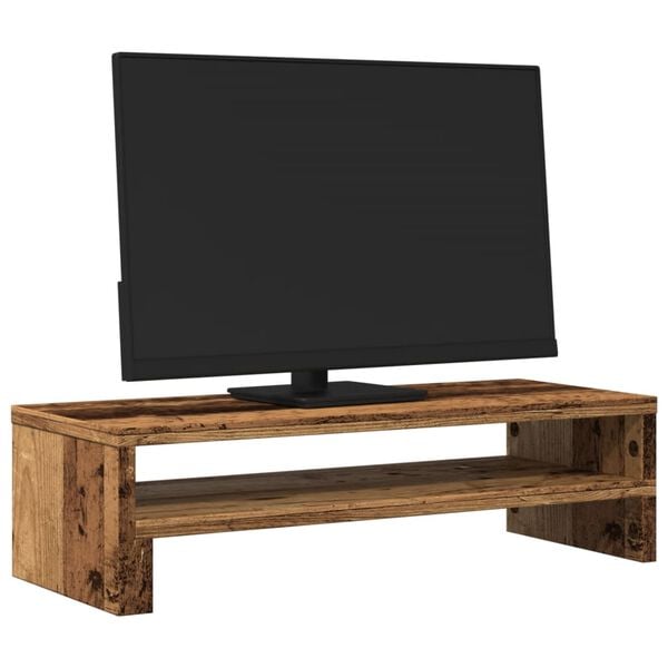 vidaXL Monitor Stand Old Wood 21.3x8.7x5.9" Engineered Wood