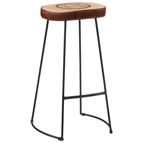 vidaXL Bar Set Dark Brown Solid Rough Mango Wood, Powder-Coated Iron