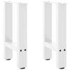 vidaXL Coffee Table Leg Set of 2 White Powder-coated steel Medium