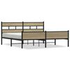 vidaXL Bed Frame Sonoma oak Steel, engineered wood Double Bed Frame