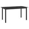 vidaXL Garden Table Black Aluminum Medium Durable Garden Table
