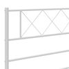 vidaXL Metal Bed Frame White Powder-Coated Steel 79 x 79 in Modern
