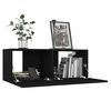vidaXL TV Cabinet Set of 4 Black Engineered wood Medium TV Cabinet