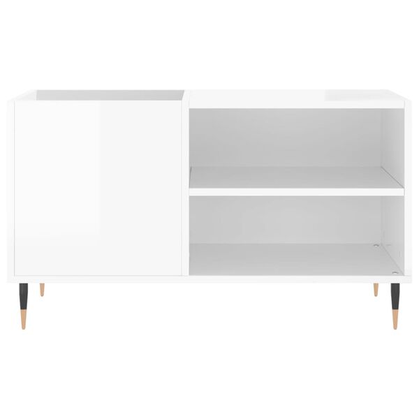 vidaXL Record Cabinet High Gloss White 33.5"x15"x18.9" Engineered Wood