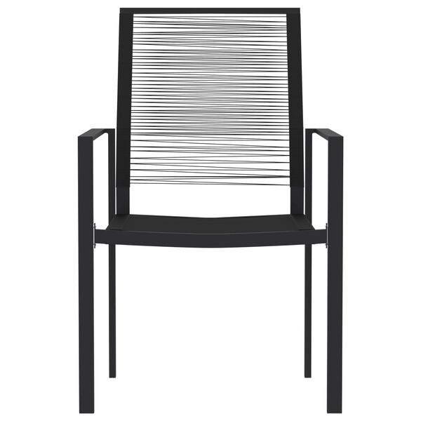vidaXL Dining Set Black Powder-coated steel, glass, PVC hollow rattan