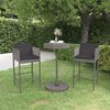 vidaXL Garden Bar Set Grey, Dark Grey PE rattan, Powder-coated steel
