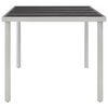 vidaXL Dining Table Black and grey Glass and powder-coated steel Large