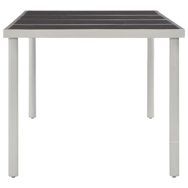 vidaXL Dining Table Black and grey Glass and powder-coated steel Large