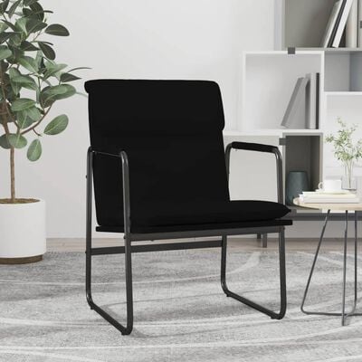 vidaXL Lounge Chair Black 21.7"x25.2"x31.5" Faux Leather