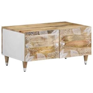 vidaXL Coffee Table Natural mango wood with white paint