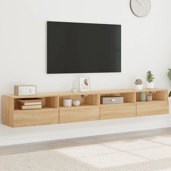 vidaXL TV Wall Cabinet Set of 2 Sonoma oak Engineered wood Medium