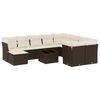 vidaXL Garden Sofa Set Brown, Cream White