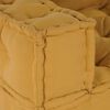 vidaXL Pouffe Yellow 100% Cotton Medium