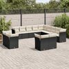vidaXL Garden Sofa Set Black, Cream White