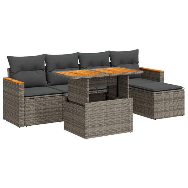 vidaXL Garden Sofa Set Grey, Dark Grey