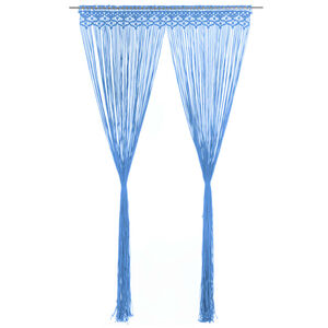 vidaXL Macrame Curtain Blue 55.1x94.5" Cotton
