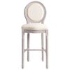 vidaXL Bar Chair Set of 2 Cream white Linen upholstery, solid wood frame