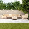 vidaXL Garden Sofa Set Brown Solid Pine Wood 10 Piece Modular