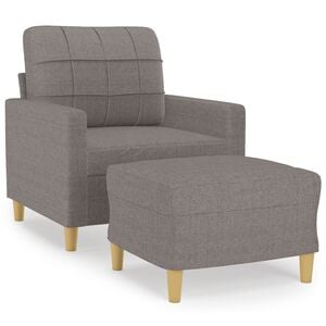 vidaXL Sofa Chair with Footstool Taupe 23.6" Fabric