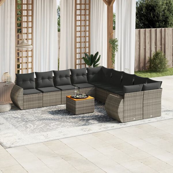 vidaXL Garden Sofa Set Grey
