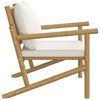 vidaXL Garden Chair Cream Cushions Bamboo, Polyester, Foam, PP Cotton