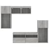 vidaXL 5 Piece TV Wall Units with LED Gray Sonoma Engineered Wood