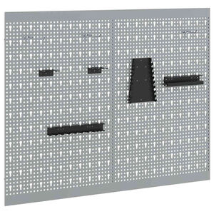 vidaXL Storage Bench 2 pcs Gray 100 x 1 x 80 cm Powder-coated steel