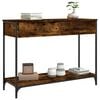 vidaXL Console Table Smoked oak Engineered wood, metal 39.4x13.6x29.5 in