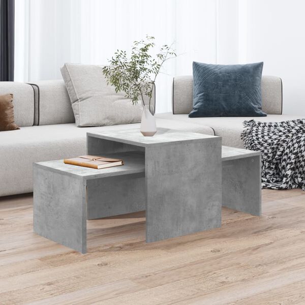 vidaXL Table Concrete grey Engineered wood Medium Stackable