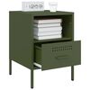vidaXL Bedside Cabinet Olive Green Cold-Rolled Steel Medium