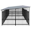vidaXL Dog Kennel Black Powder-coated steel 121.0 sq ft Durable
