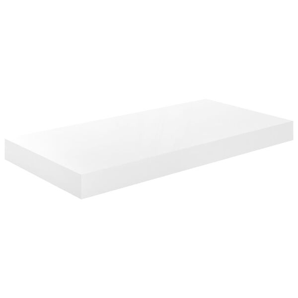 vidaXL Wall Shelf Glossy white Honeycomb MDF 19.7 in x 9.1 in