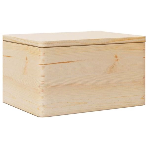 vidaXL Wooden Box Natural wood Solid pine wood Large Wooden Box