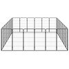 vidaXL Dog Playpen Black Powder-coated Steel Large