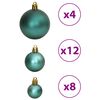 vidaXL Christmas Bauble Set of 100 Green Polystyrene Small